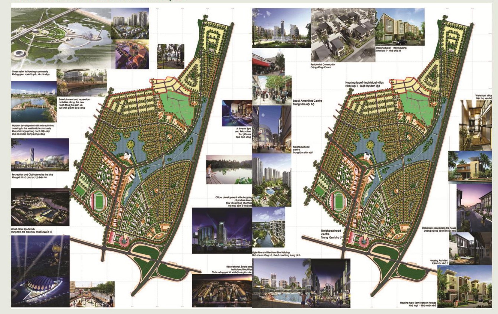 bản đồ cơ cấu phương án quy hoạch chi tiết khu đô thị mới Bắc Ninh