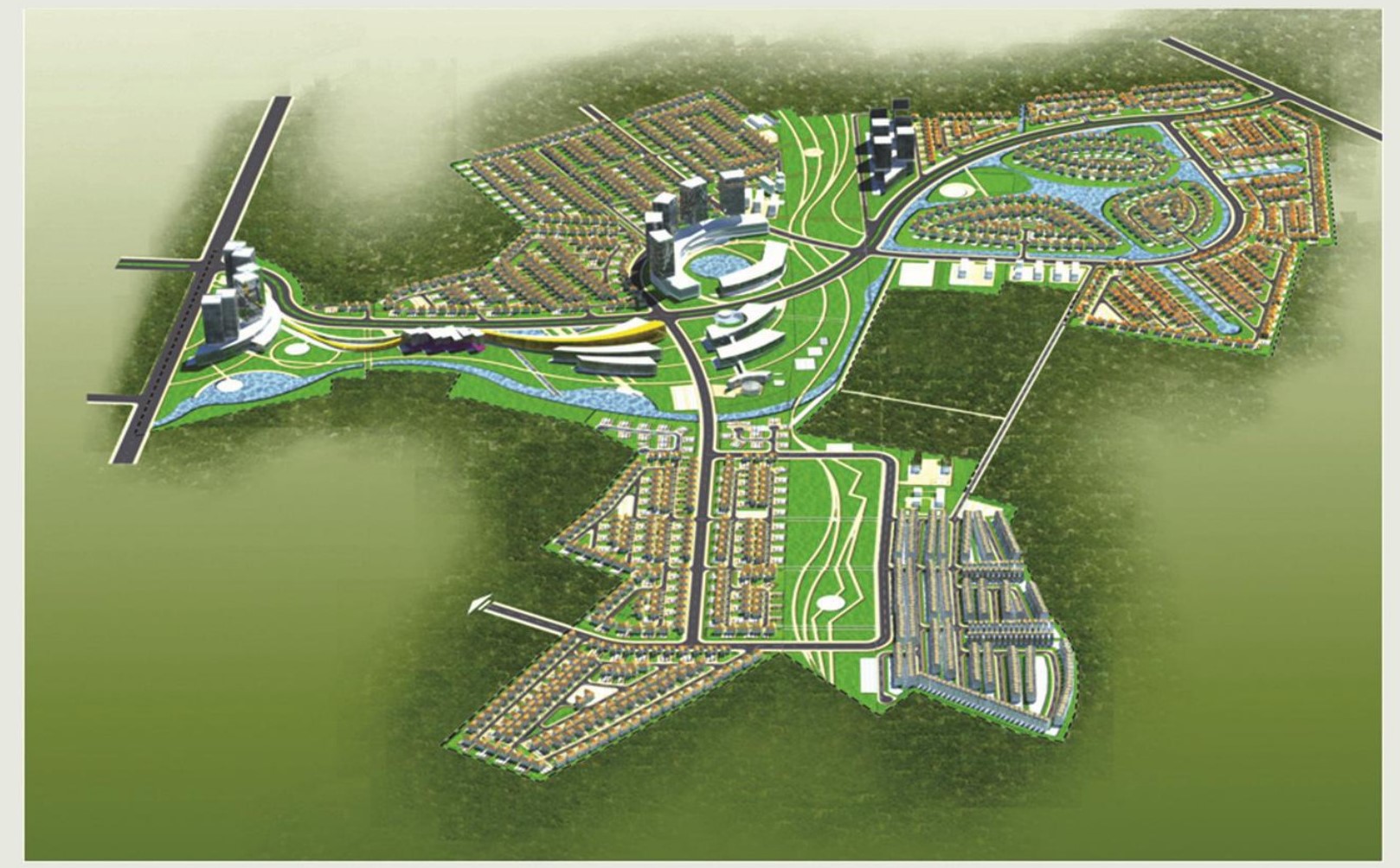 bản đồ phối cảnh tổng thể dự án 1/2000 khu đô thị sinh thái Hồng hạc - Xuân Lãm Bắc Ninh