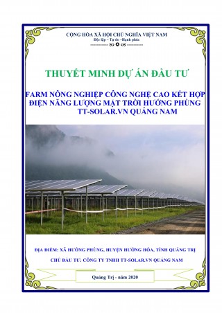 Lập dự án đầu tư trang trại sản xuất điện năng lượng mặt trời